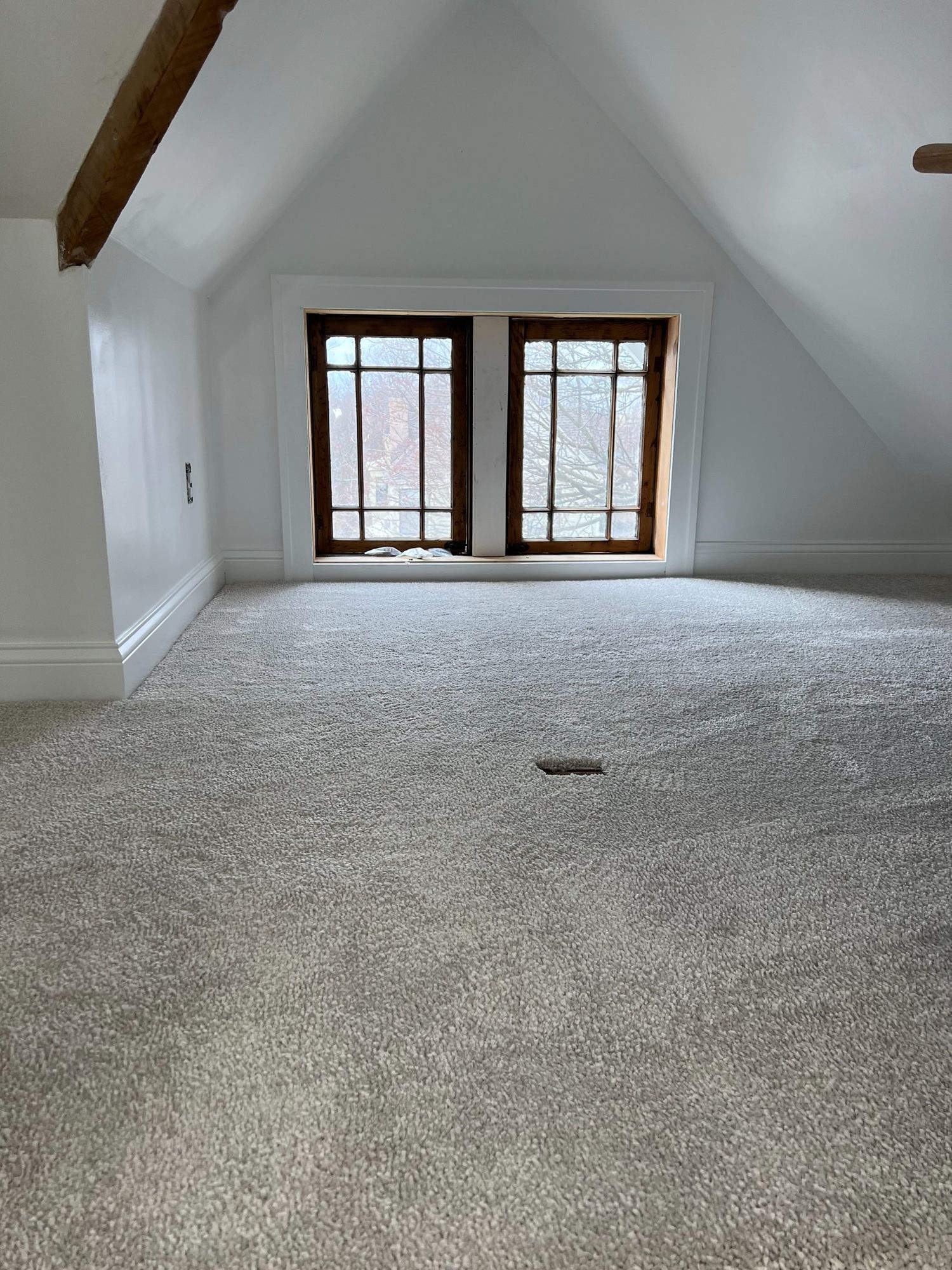 Finished attic conversion with vaulted ceiling